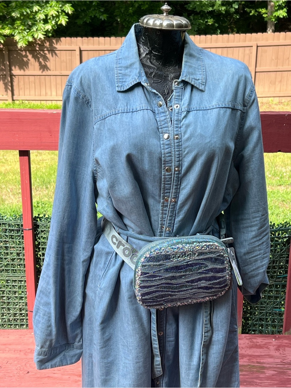 New with tags CROCS  Blue Sequin Mini Belt Bag